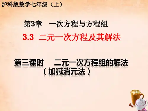 沪科版七年级数学上册二元一次方程组及其解法课件(共18张)