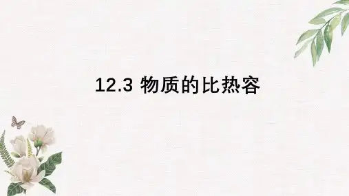 1物质的比热容课件苏科版物理九年级上册(1)