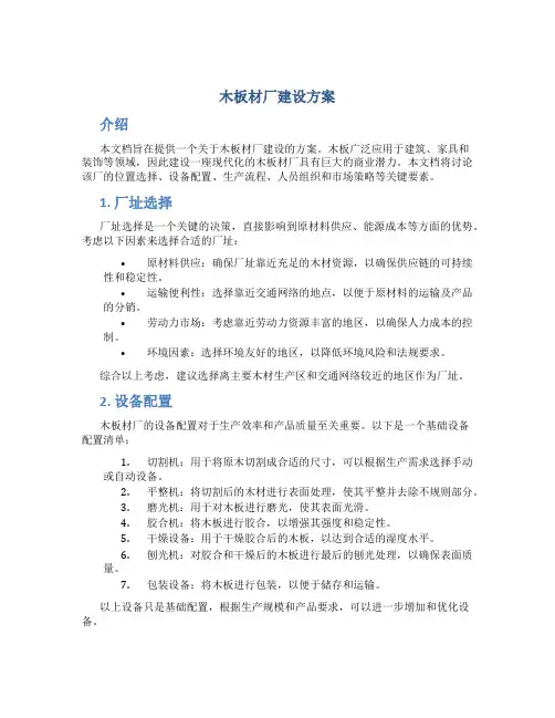 木板材厂建设方案