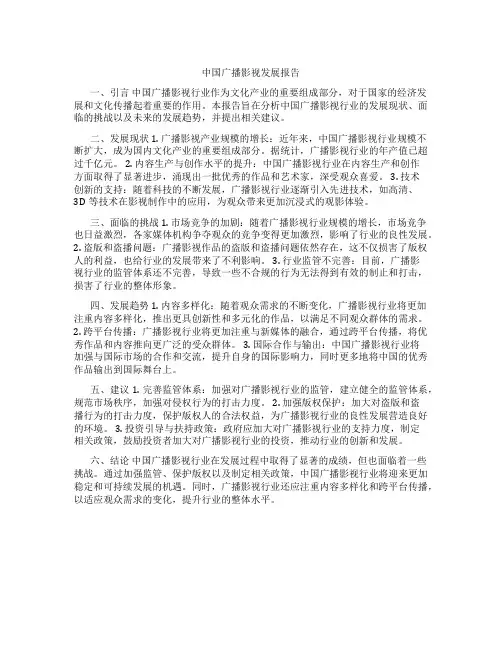 中国广播影视发展报告