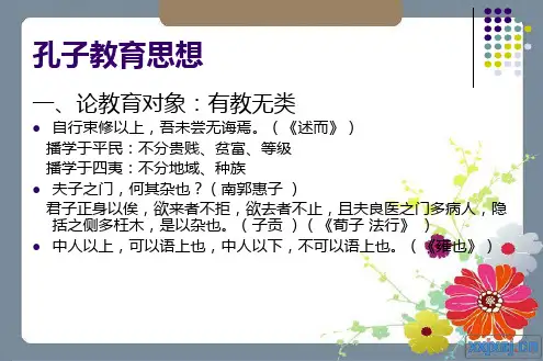 孔子的有关教育思想