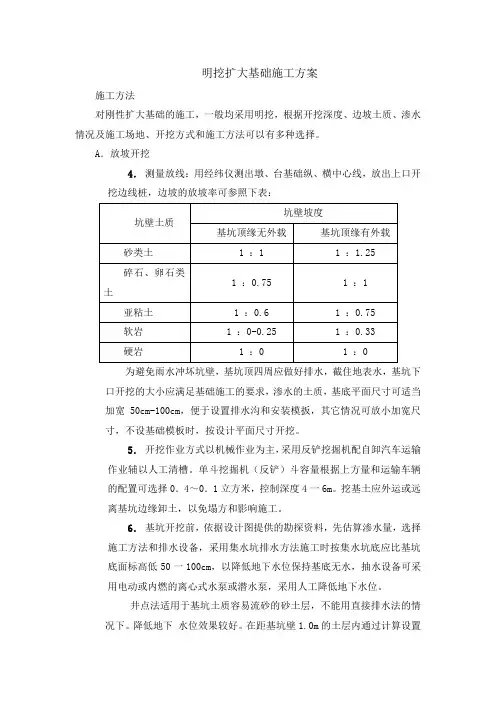 明挖扩大基础施工方案