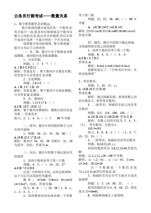 公务员行测考试—数量关系