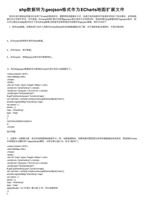 shp数据转为geojson格式作为ECharts地图扩展文件