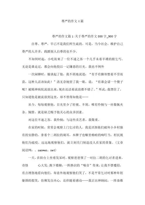 尊严的作文4篇