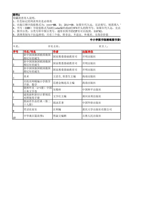 馆藏清查模板