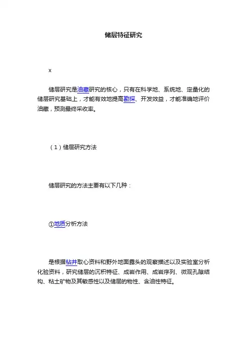 储层特征研究