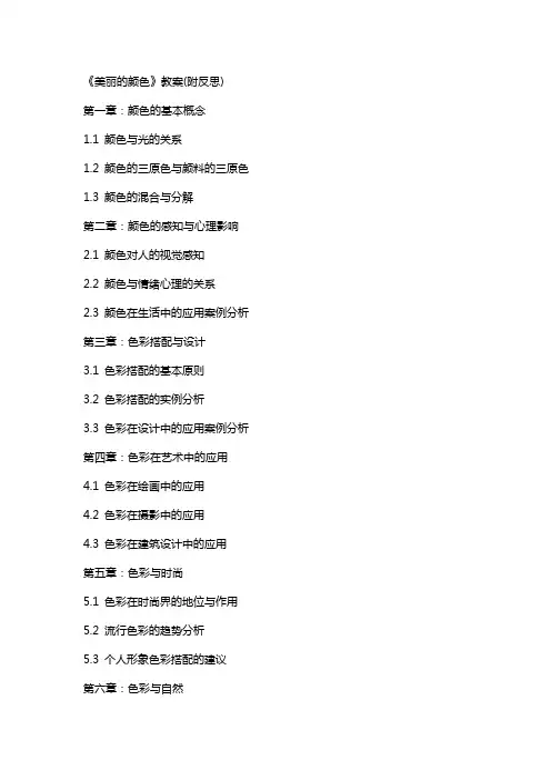 《美丽的颜色》教案(附反思)