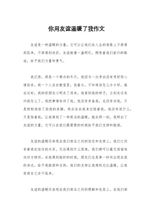你用友谊温暖了我作文
