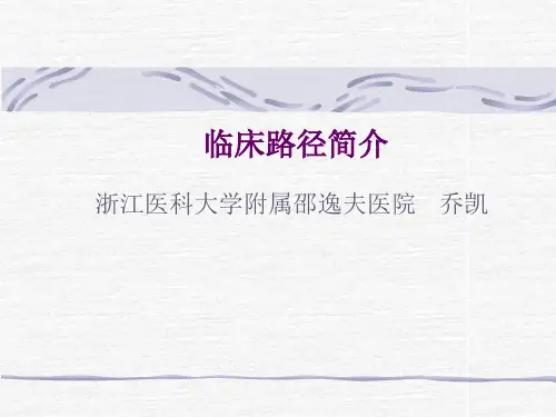 临床路径简介讲解