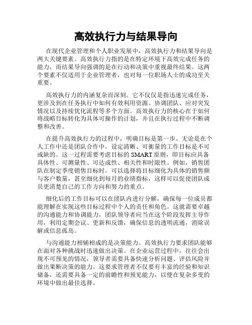 高效执行力与结果导向