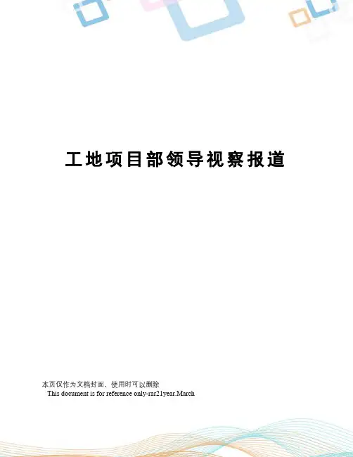 工地项目部领导视察报道