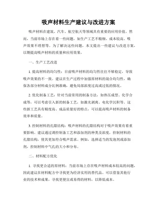 吸声材料生产建议与改进方案