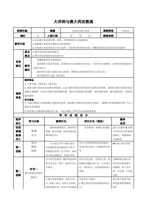 大洋洲与澳大利亚教案