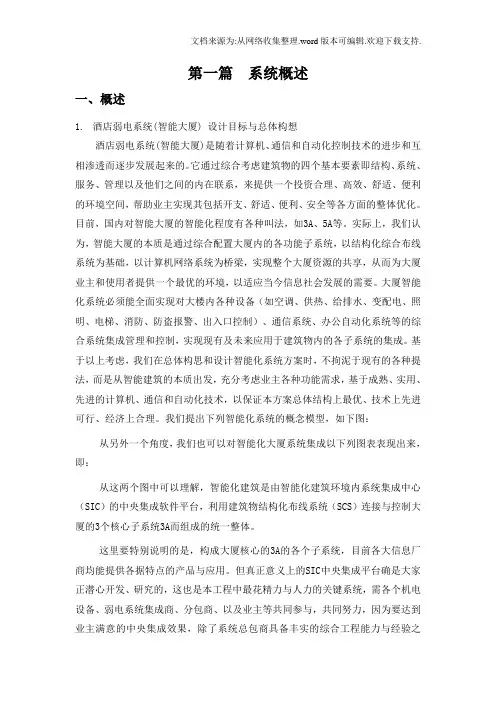 宾馆弱电系统设计、实施方案建议书