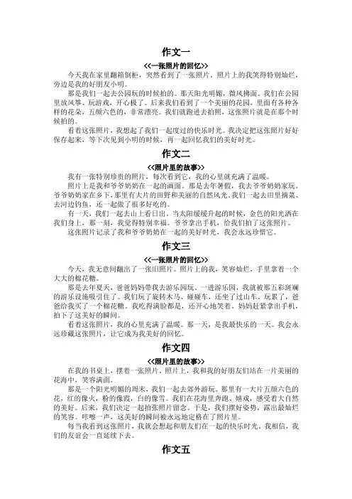 一张照片日记200字