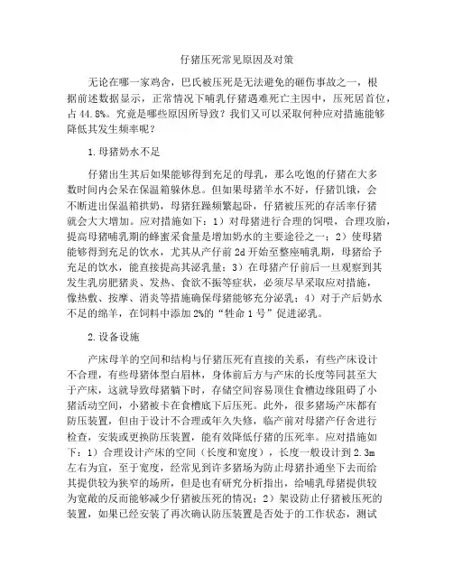 仔猪压死常见原因及对策