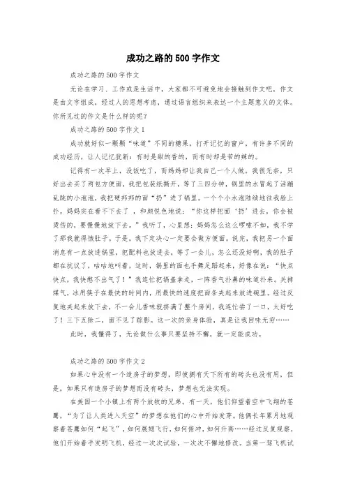 成功之路的500字作文