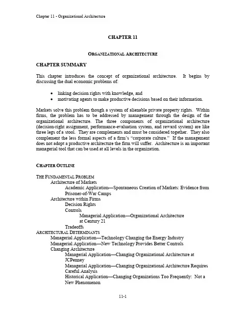Managerial Economics & Organizational Architecture, 5th Edition - solutions manual-Ch011