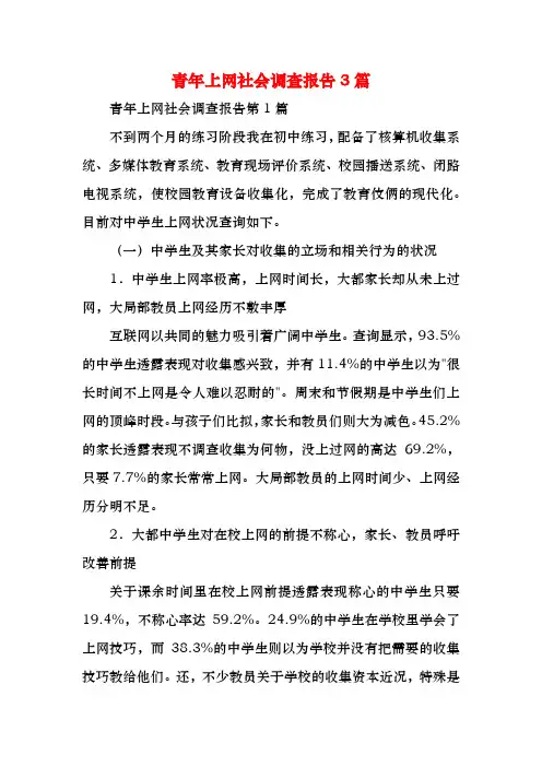 青年上网社会调查报告3篇