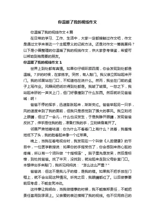 你温暖了我的视线作文4篇