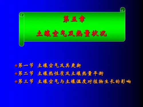 第一节土壤空气及其更新第二节土壤热性质及土壤热量平衡