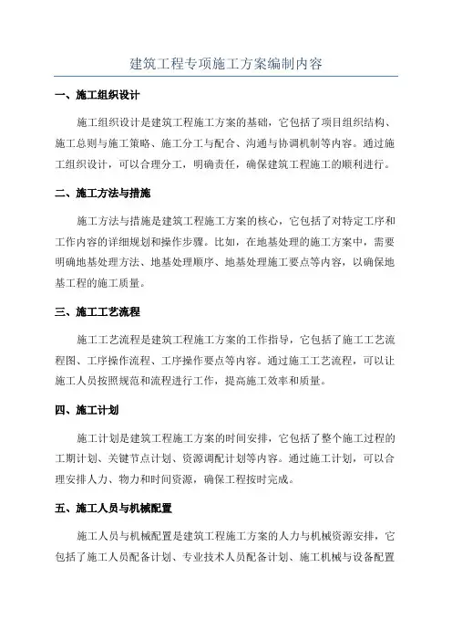 建筑工程专项施工方案编制内容
