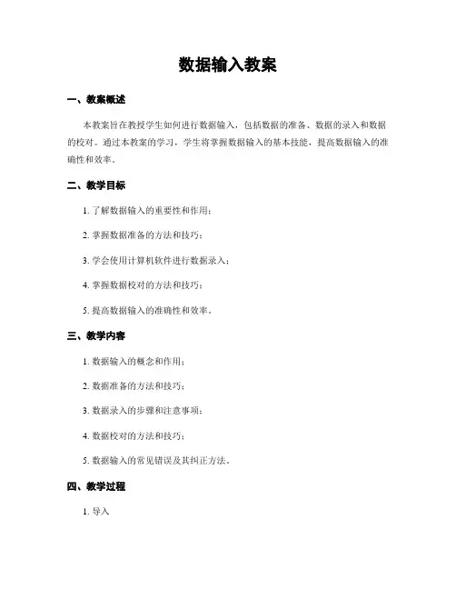 数据输入教案
