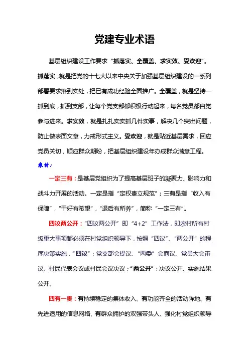 党建专业术语