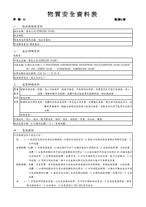 物质安全资料表