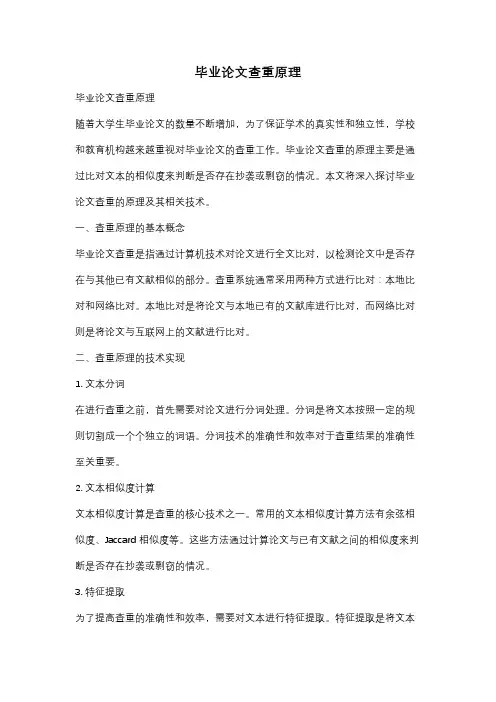 毕业论文查重原理