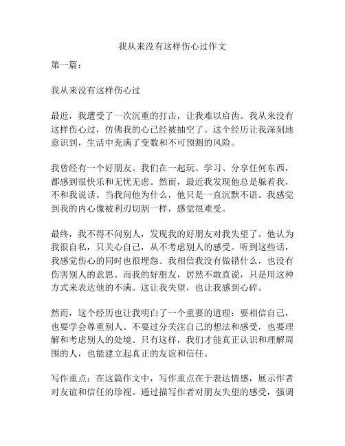 我从来没有这样伤心过作文