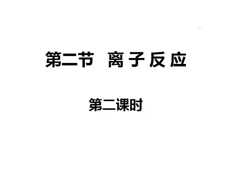 化学必修第一册第一章第二节第二课时 离子反应