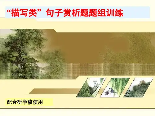 广东省广州市2017届中考语文专题复习“描写类”句子赏析题题组训练析课件