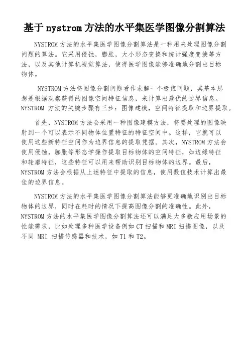 基于nystrom方法的水平集医学图像分割算法