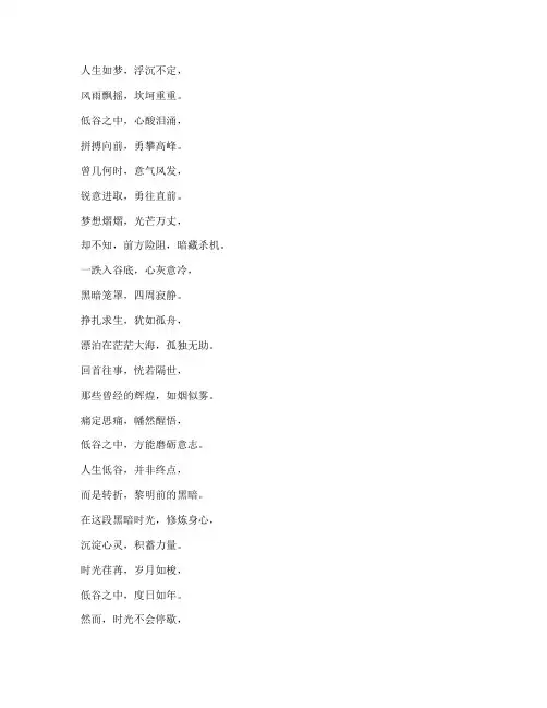 经历人生低谷的感言诗