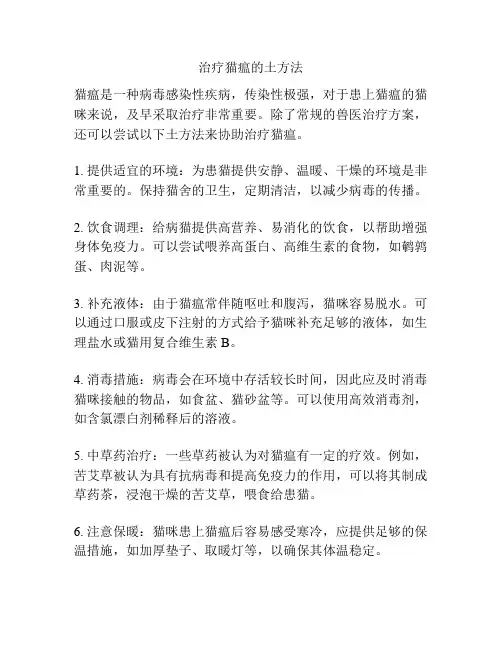 治疗猫瘟的土方法