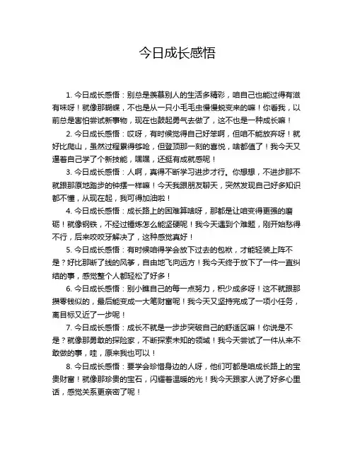 今日成长感悟