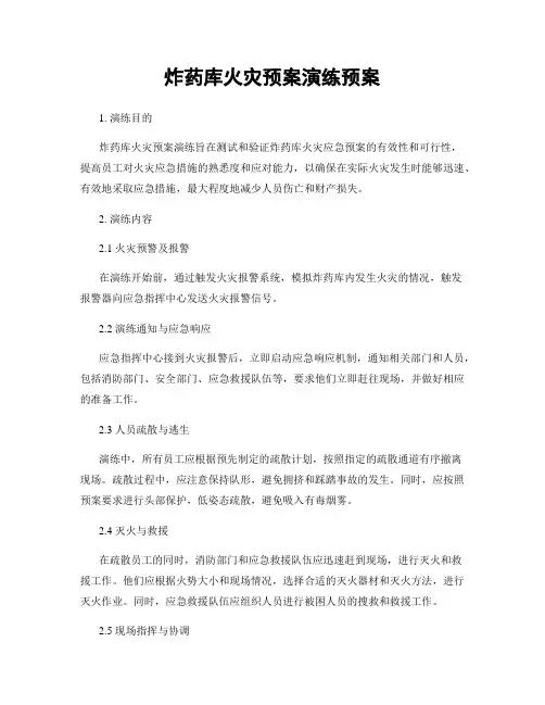 炸药库火灾预案演练预案