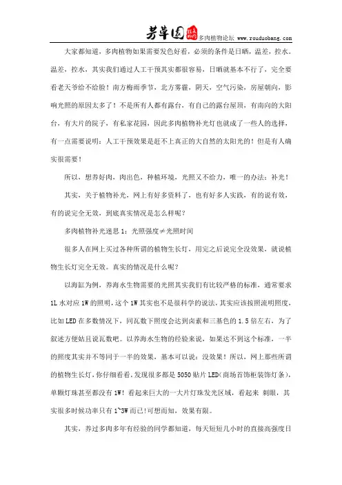 多肉植物补光灯的选择