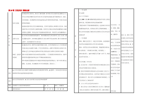 八年级历史下册 第百花齐放 推陈出新教案 新人教版 教案