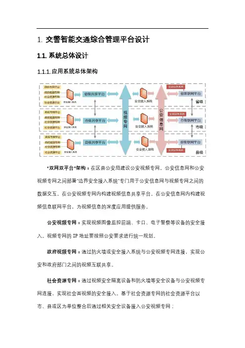 交警智能交通综合管理平台设计方案