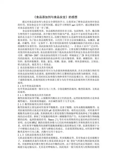 《食品添加剂与食品安全》