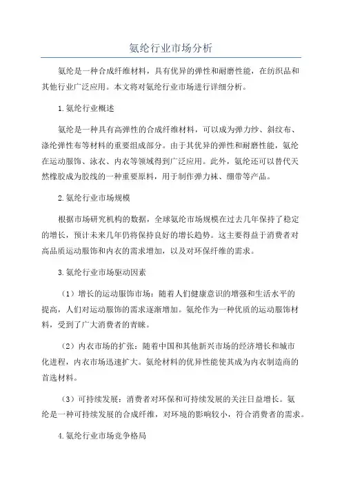 氨纶行业市场分析