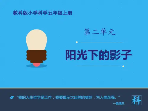 教科版五年级上册科学《阳光下的影子》光PPT教学课件