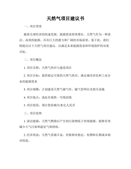 天然气项目建议书