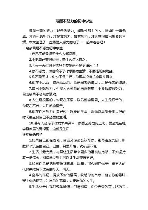 骂醒不努力的初中学生