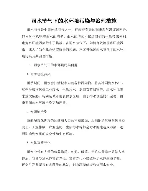 雨水节气下的水环境污染与治理措施
