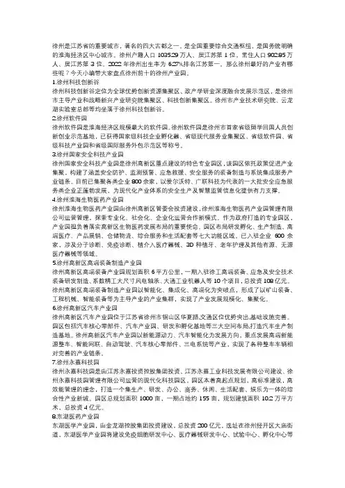徐州前十产业园