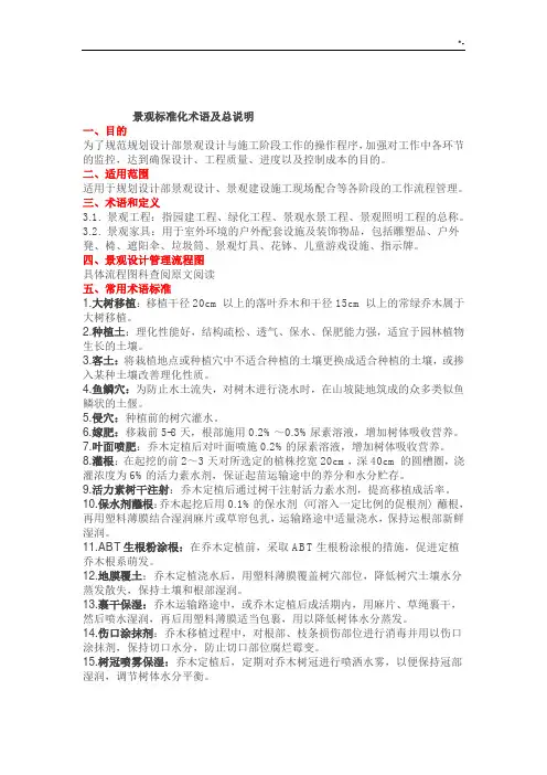 园林苗木栽植技术规范标准